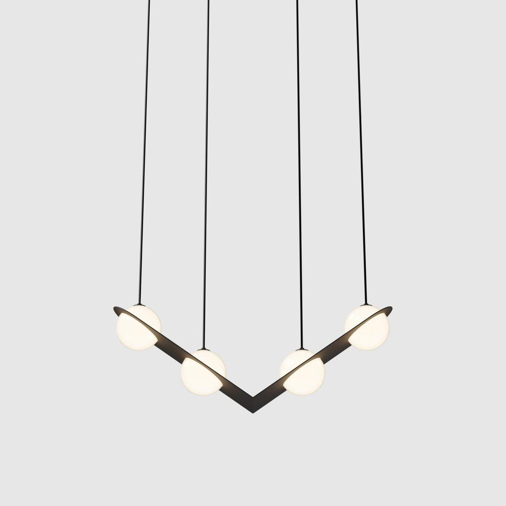 Suspension en verre noir et blanc Selan – Hauteur réglable, 9 formes au choix