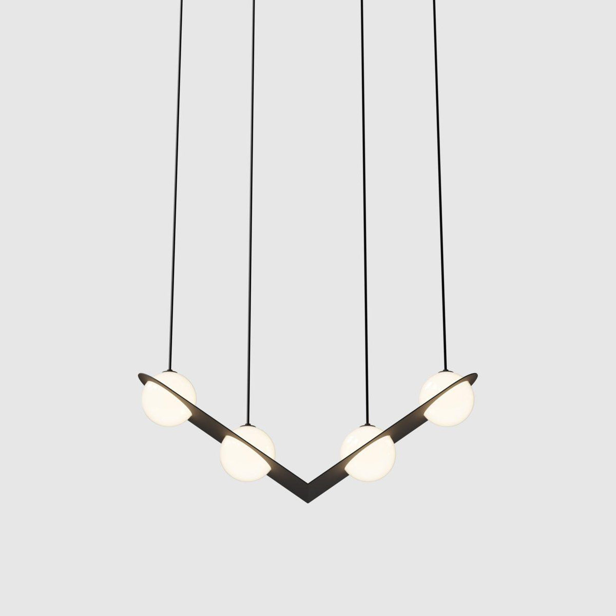 Suspension en verre noir et blanc Selan – Hauteur réglable, 9 formes au choix