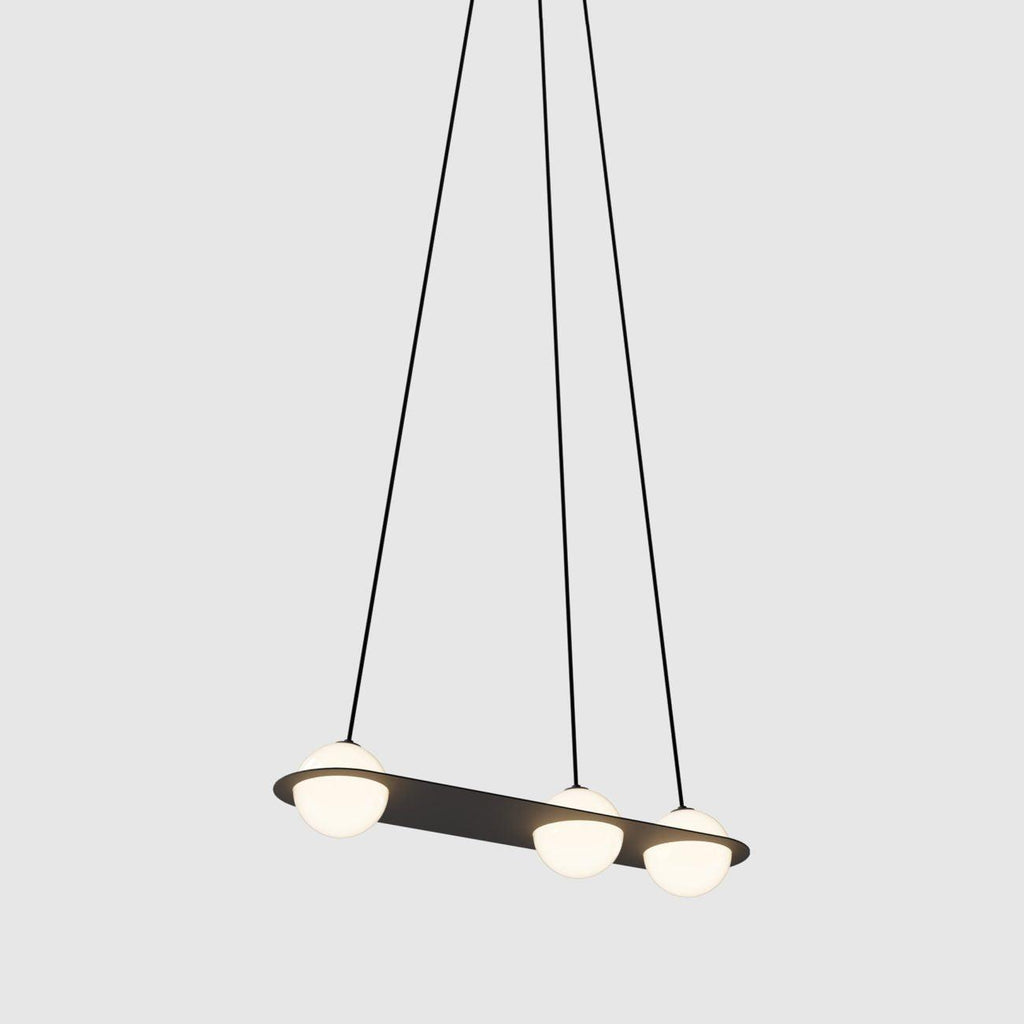 Suspension en verre noir et blanc Selan – Hauteur réglable, 9 formes au choix