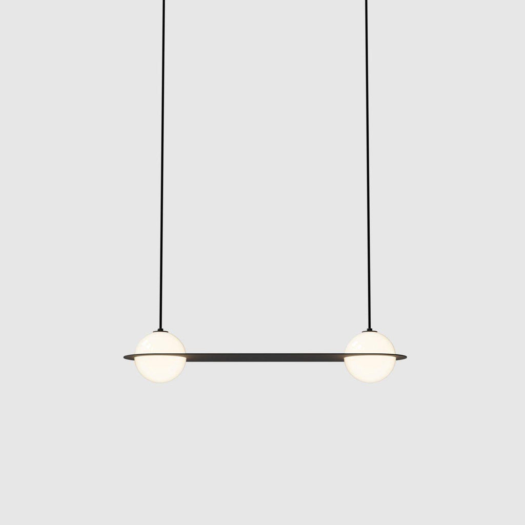 Suspension en verre noir et blanc Selan – Hauteur réglable, 9 formes au choix
