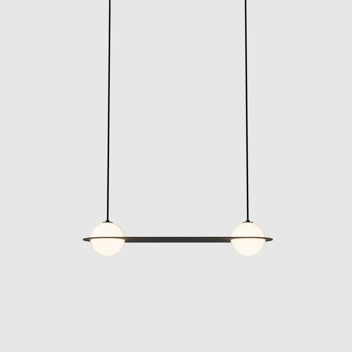 Suspension en verre noir et blanc Selan – Hauteur réglable, 9 formes au choix