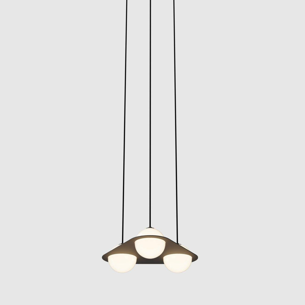 Suspension en verre noir et blanc Selan – Hauteur réglable, 9 formes au choix