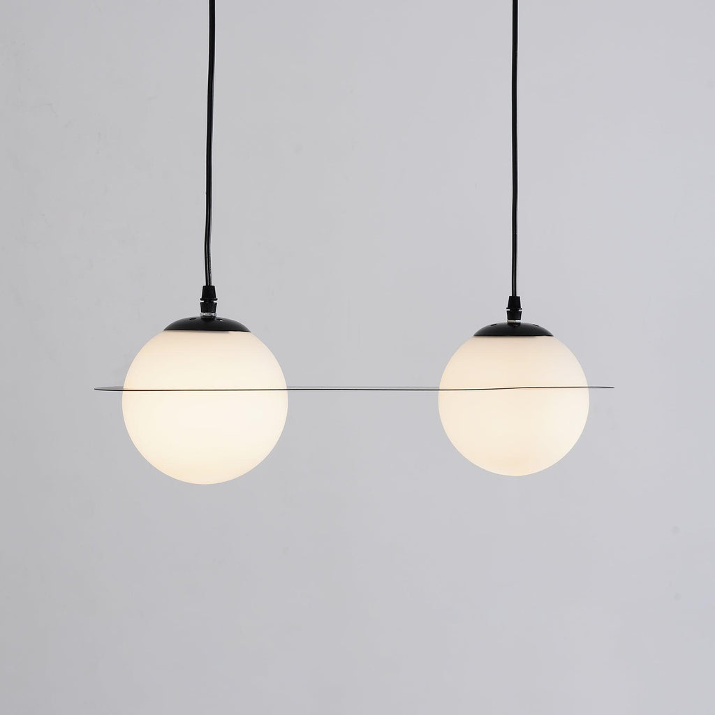Suspension en verre noir et blanc Selan – Hauteur réglable, 9 formes au choix