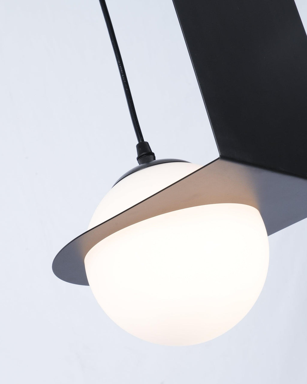 Suspension en verre noir et blanc Selan – Hauteur réglable, 9 formes au choix