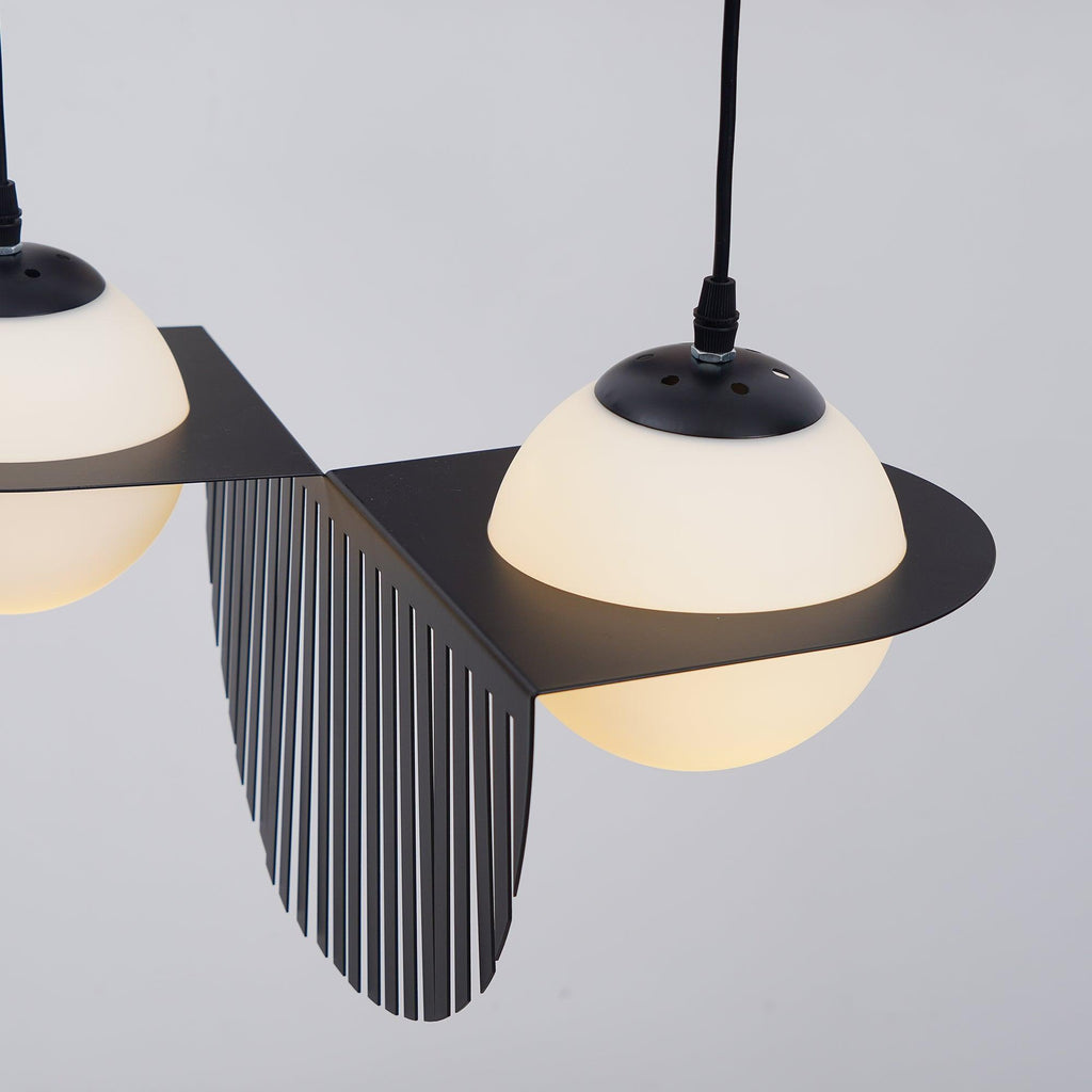 Suspension en verre noir et blanc Selan – Hauteur réglable, 9 formes au choix
