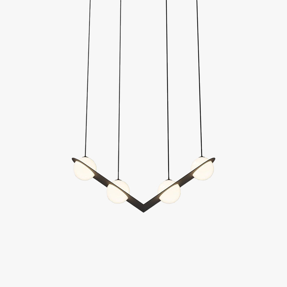 Suspension en verre noir et blanc Selan – Hauteur réglable, 9 formes au choix