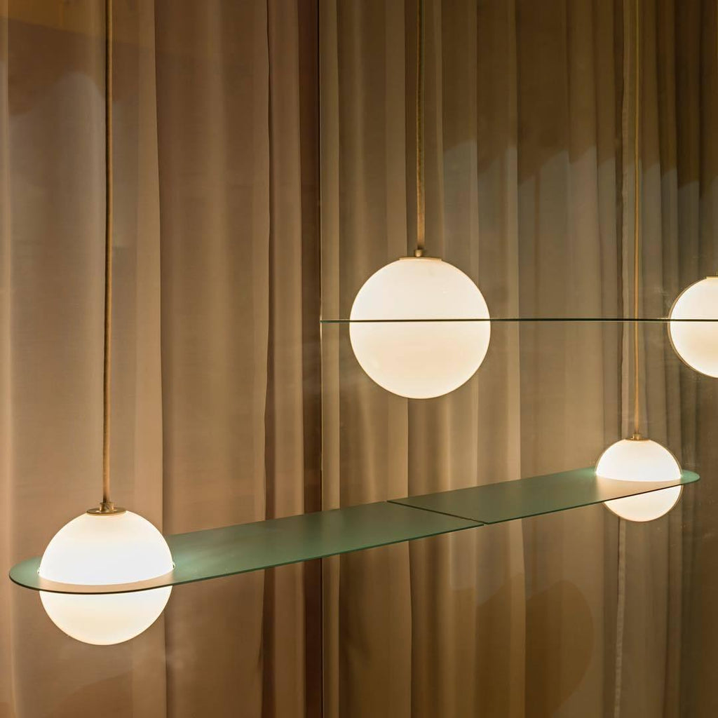 Suspension en verre noir et blanc Selan – Hauteur réglable, 9 formes au choix
