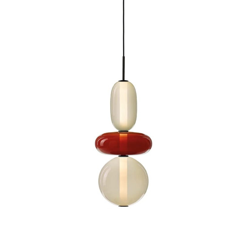 Suspension en verre ovale Syro – LED bicolore, dix combinaisons de couleurs