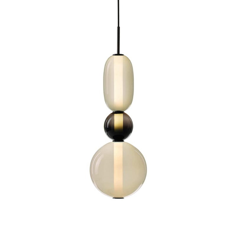 Suspension en verre ovale Syro – LED bicolore, dix combinaisons de couleurs