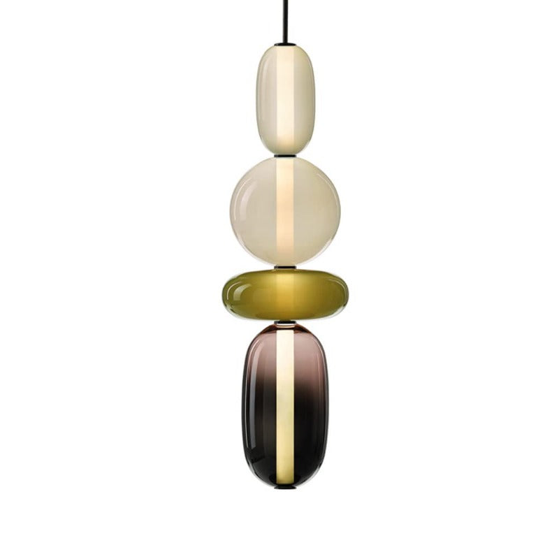 Suspension en verre ovale Syro – LED bicolore, dix combinaisons de couleurs