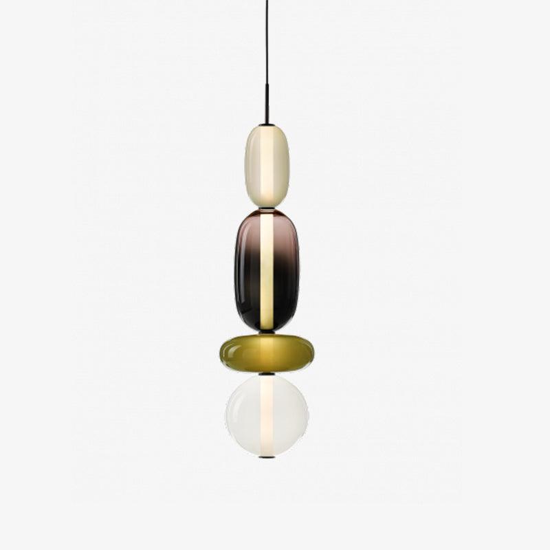 Suspension en verre ovale Syro – LED bicolore, dix combinaisons de couleurs