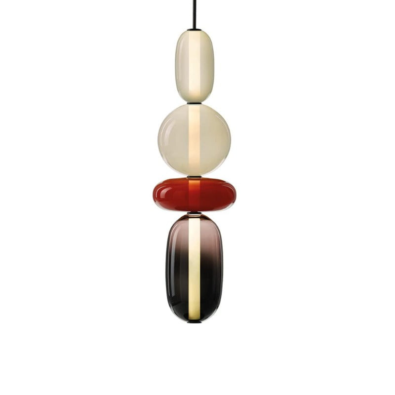 Suspension en verre ovale Syro – LED bicolore, dix combinaisons de couleurs