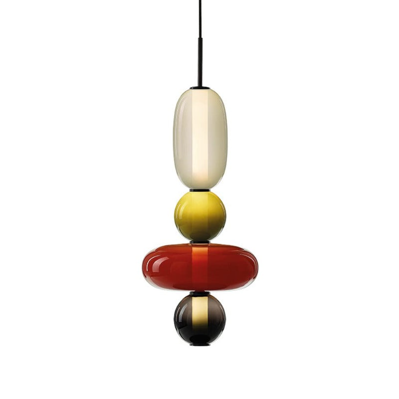 Suspension en verre ovale Syro – LED bicolore, dix combinaisons de couleurs