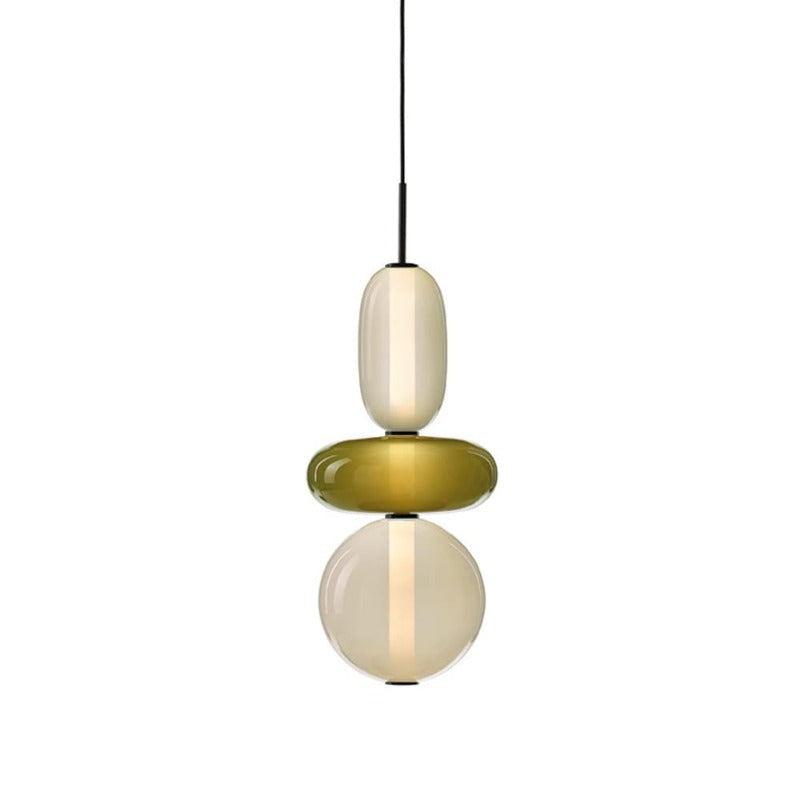 Suspension en verre ovale Syro – LED bicolore, dix combinaisons de couleurs