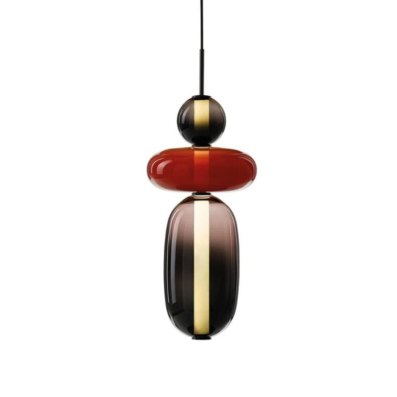 Suspension en verre ovale Syro – LED bicolore, dix combinaisons de couleurs